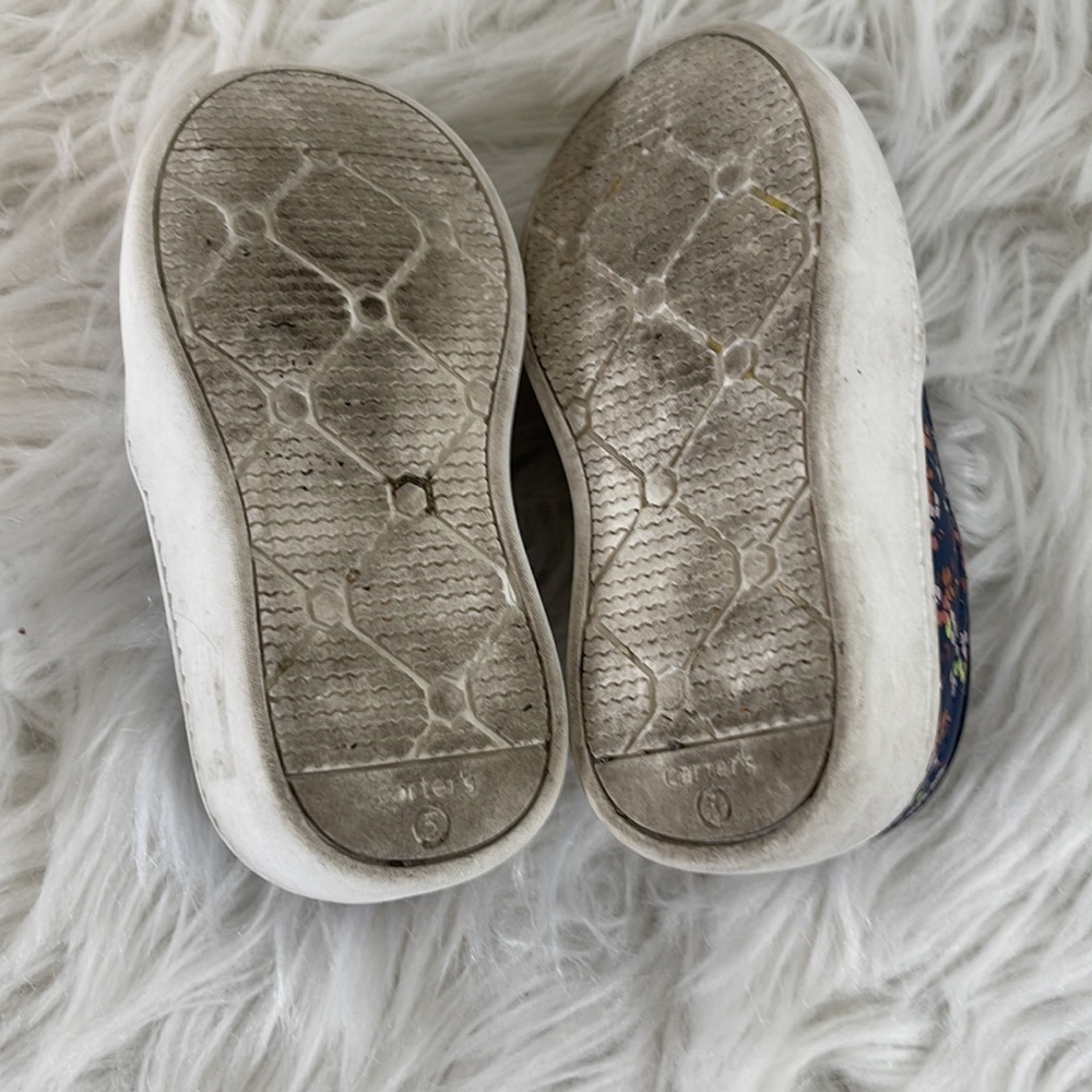 Carter's Floral Slip-On Shoes Baby Size 5 - Picture 9 of 12